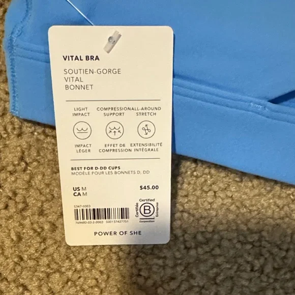 Athleta Vital Sports Bra-Cornflower Color - Picture 4 of 4